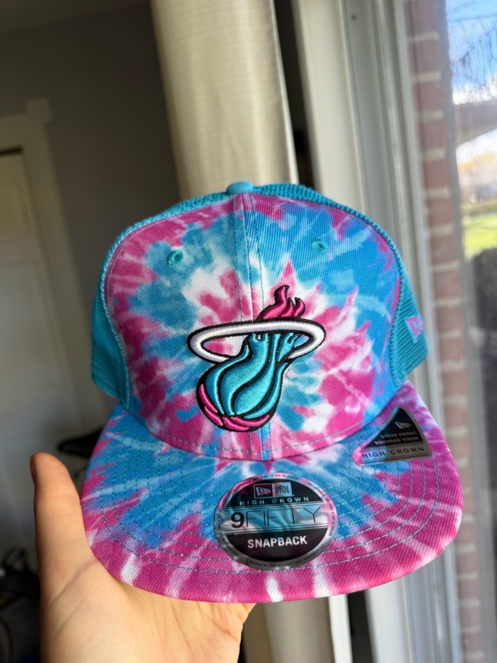 New Era Miami Heat Tie Dye 9FIFTY Snapback Hat High Crown